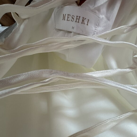 Meski Cora White Tie-Back Slip Dress – Size Medium - Picture 7 of 7